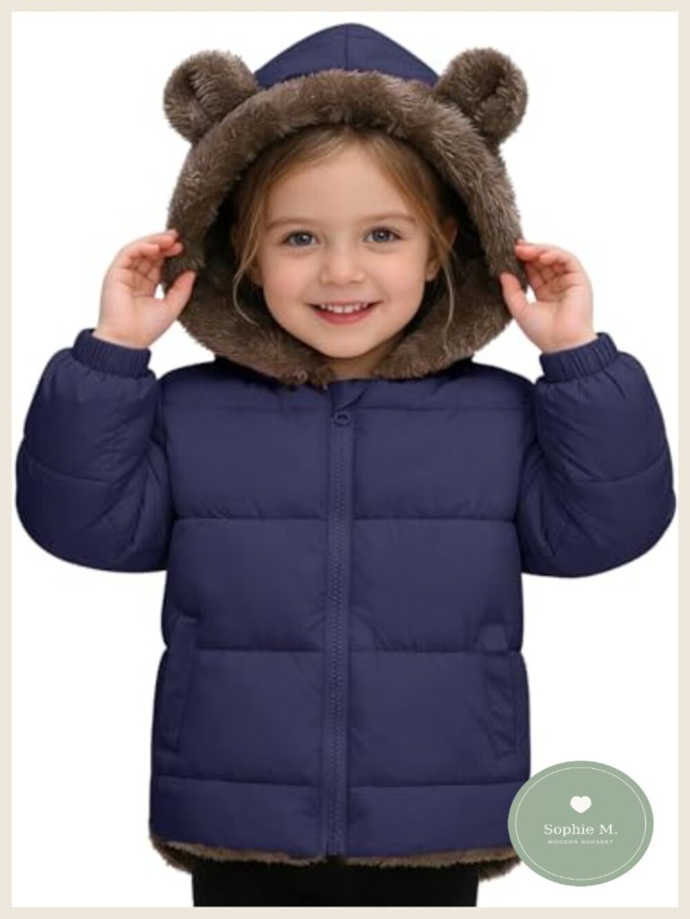 Toddler Fleece Jacket Teddy Bear Ears Winter Coat